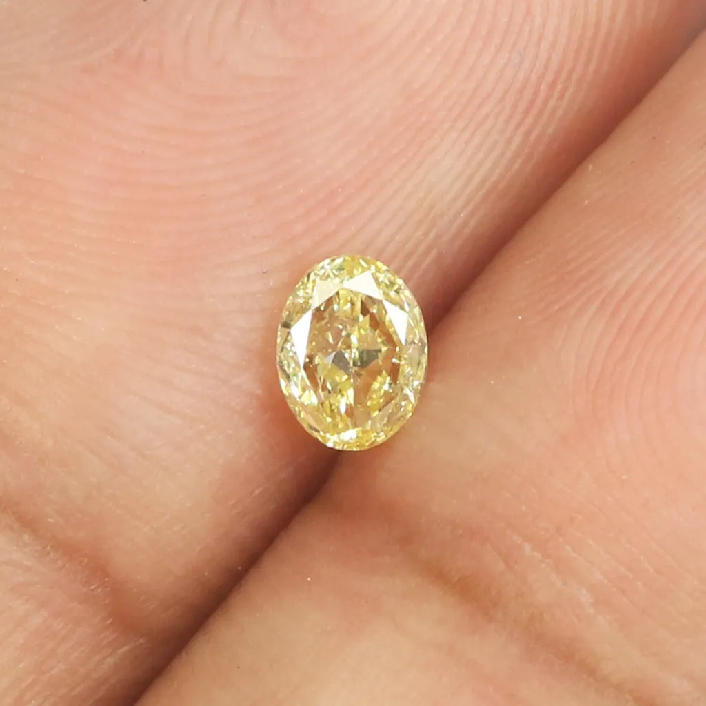 0.21 Ct Natural Loose Diamond Oval Yellow Color VS Clarity 4.65 MM KR2142