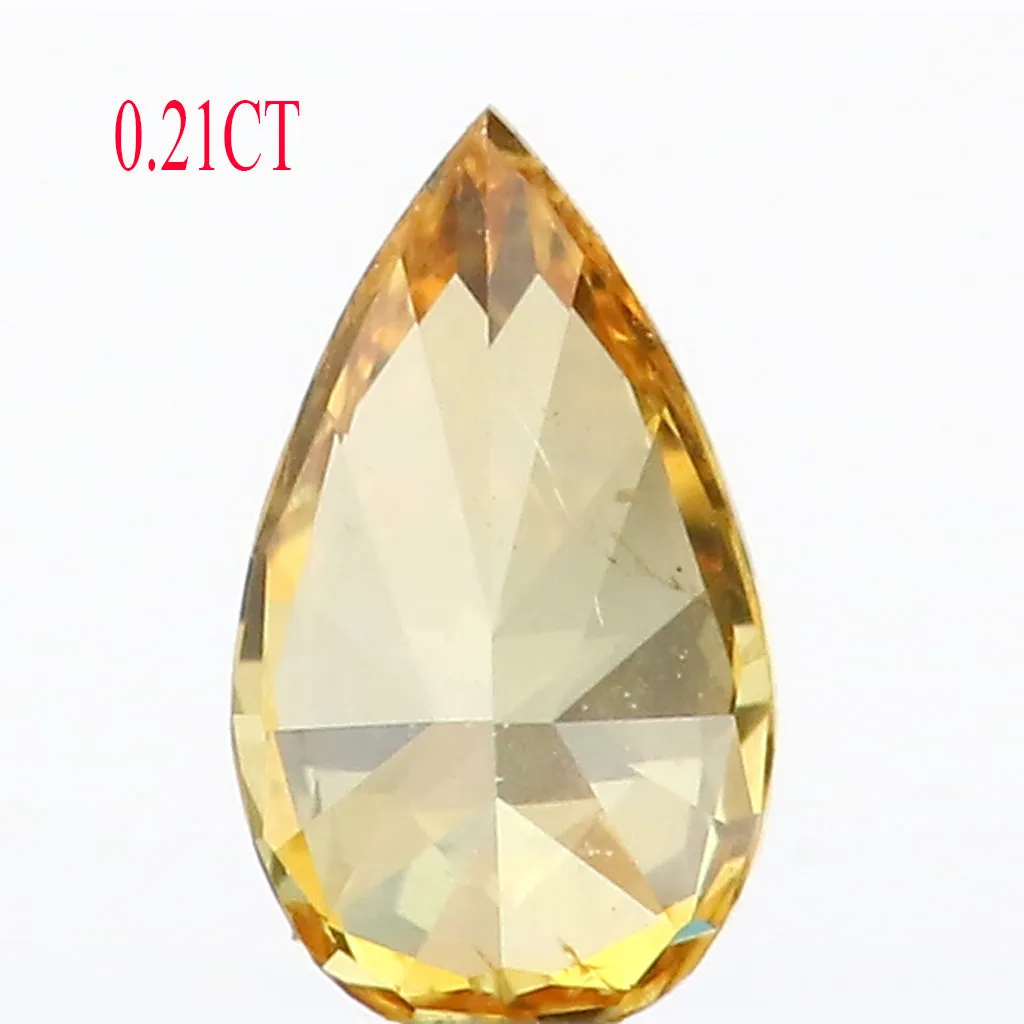 0.21 Ct Natural Loose Diamond Pear Yellow Color SI1 Clarity 5.25 MM L8622