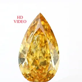 0.21 Ct Natural Loose Diamond Pear Yellow Color SI1 Clarity 5.25 MM L8622