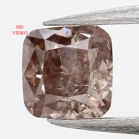 0.22 Ct Natural Loose Diamond, Cushion Diamond, Brown Diamond, Pink Diamond, Polished Diamond, Real Diamond, Rustic Diamond L560