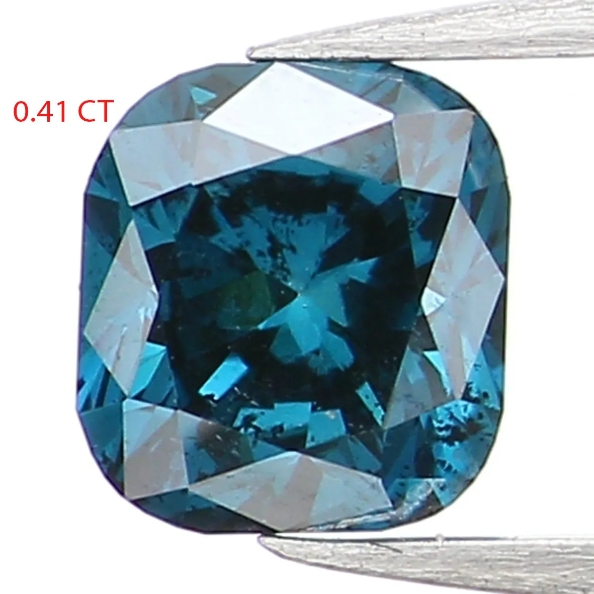 0.41 Ct Natural Loose Diamond, Cushion Diamond, Blue Diamond, Polished Diamond, Brilliant Cut Diamond, Rustic Diamond, Antique D