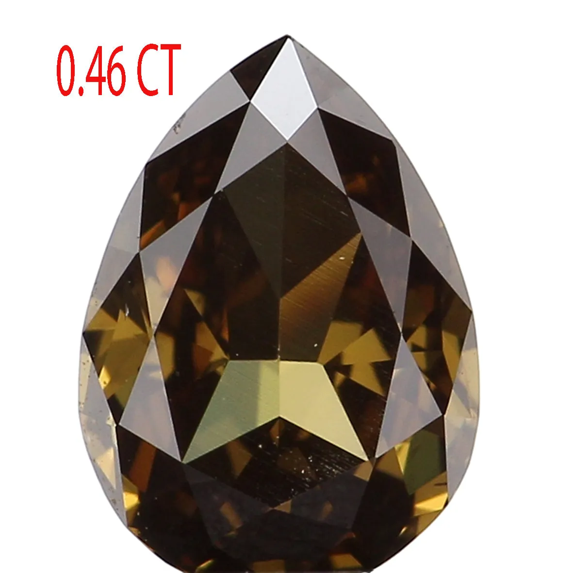 0.46 CT Natural Loose Diamond, Pear Diamond, Green Diamond, Yellow Diamond, Rustic Diamond, Pear Cut Diamond, Fancy Color Diamon