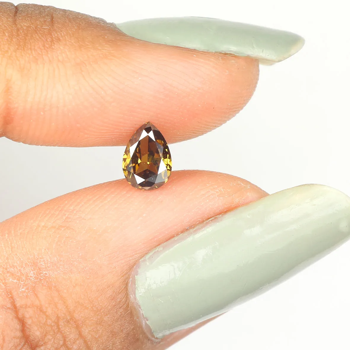 0.46 CT Natural Loose Diamond, Pear Diamond, Green Diamond, Yellow Diamond, Rustic Diamond, Pear Cut Diamond, Fancy Color Diamon