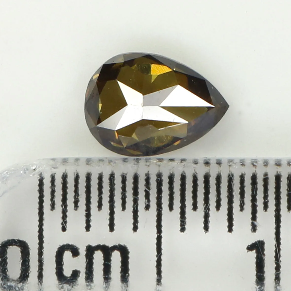 0.46 CT Natural Loose Diamond, Pear Diamond, Green Diamond, Yellow Diamond, Rustic Diamond, Pear Cut Diamond, Fancy Color Diamon