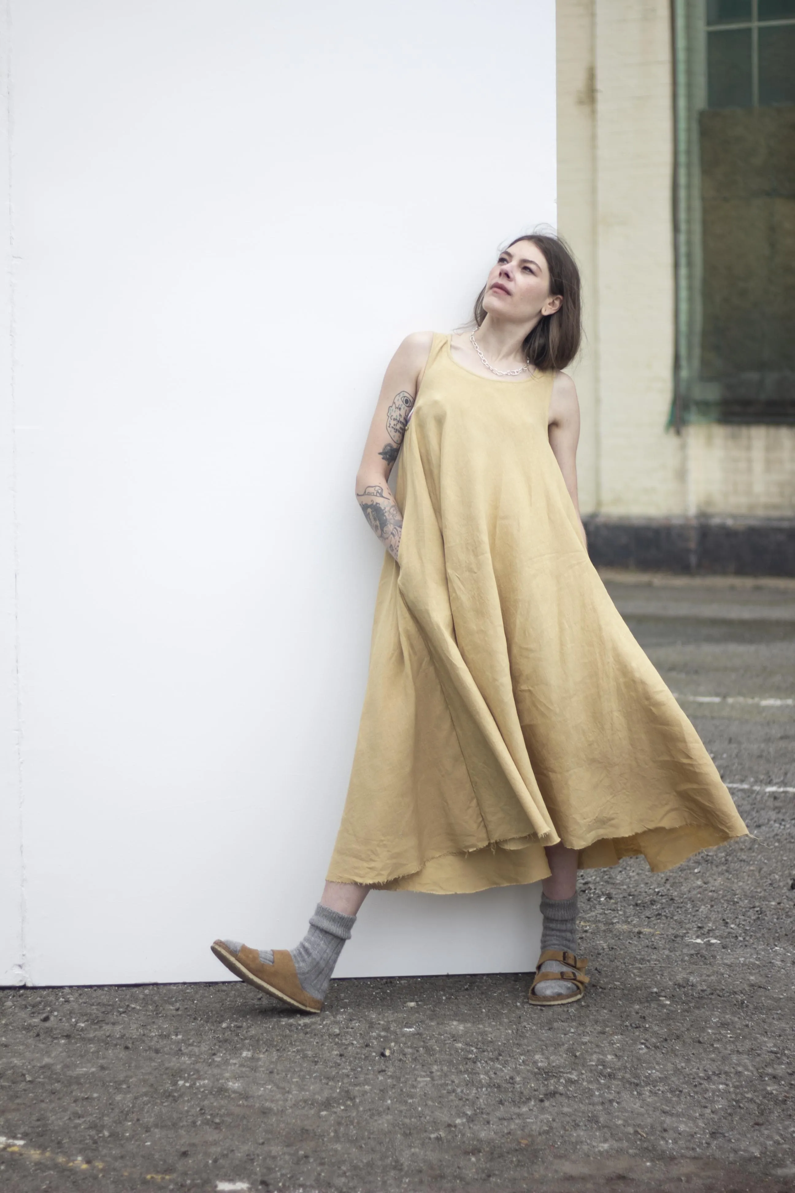 100% Linen Long Summer Dress, multiple colours