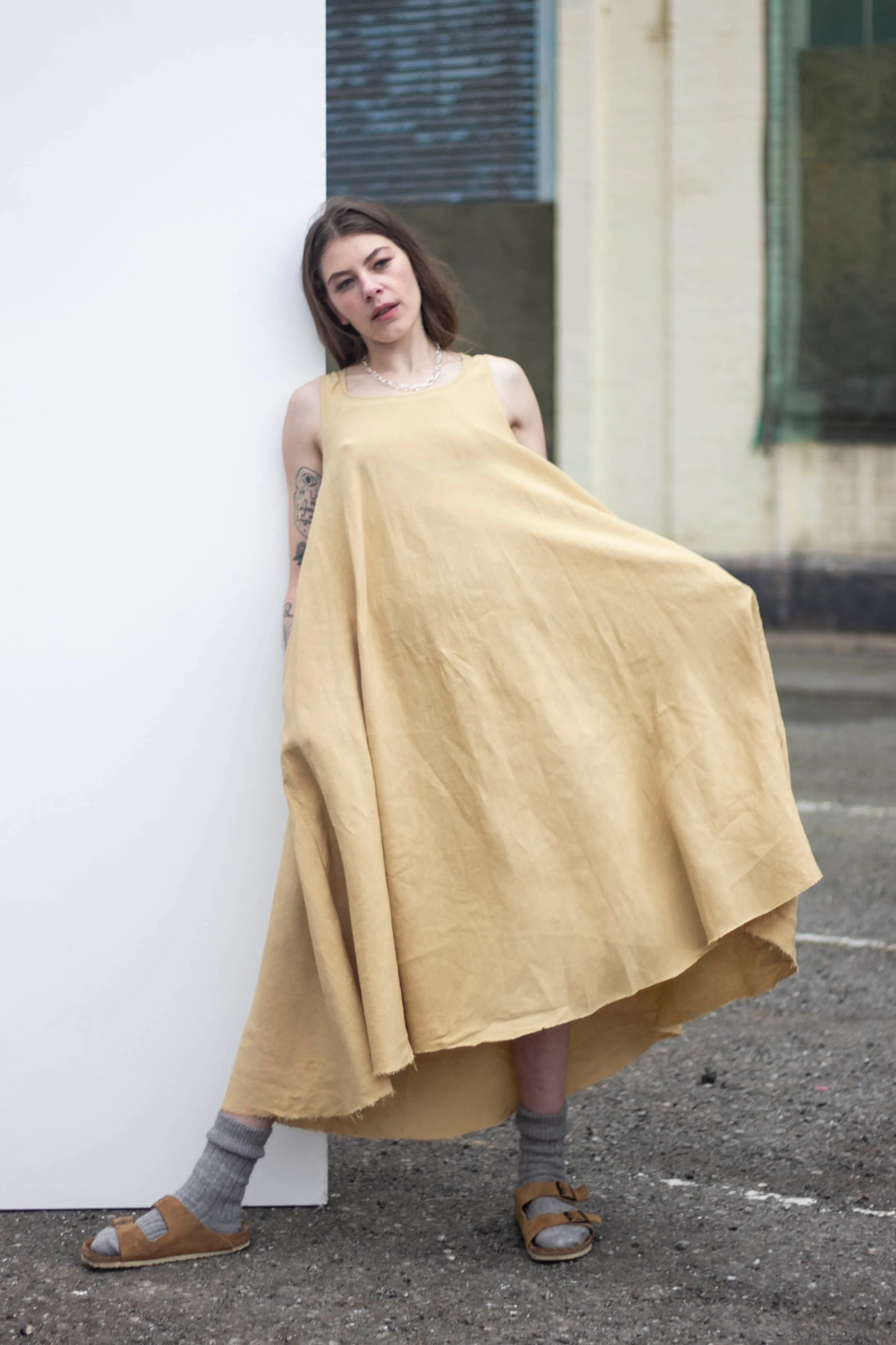 100% Linen Long Summer Dress, multiple colours