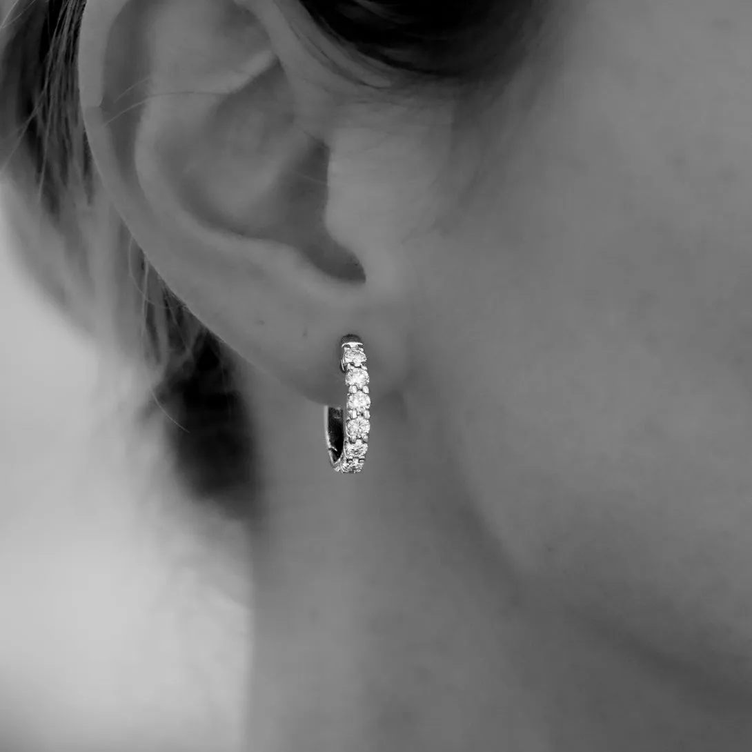 1.00ct Lab Created Diamond Set Huggie Earrings