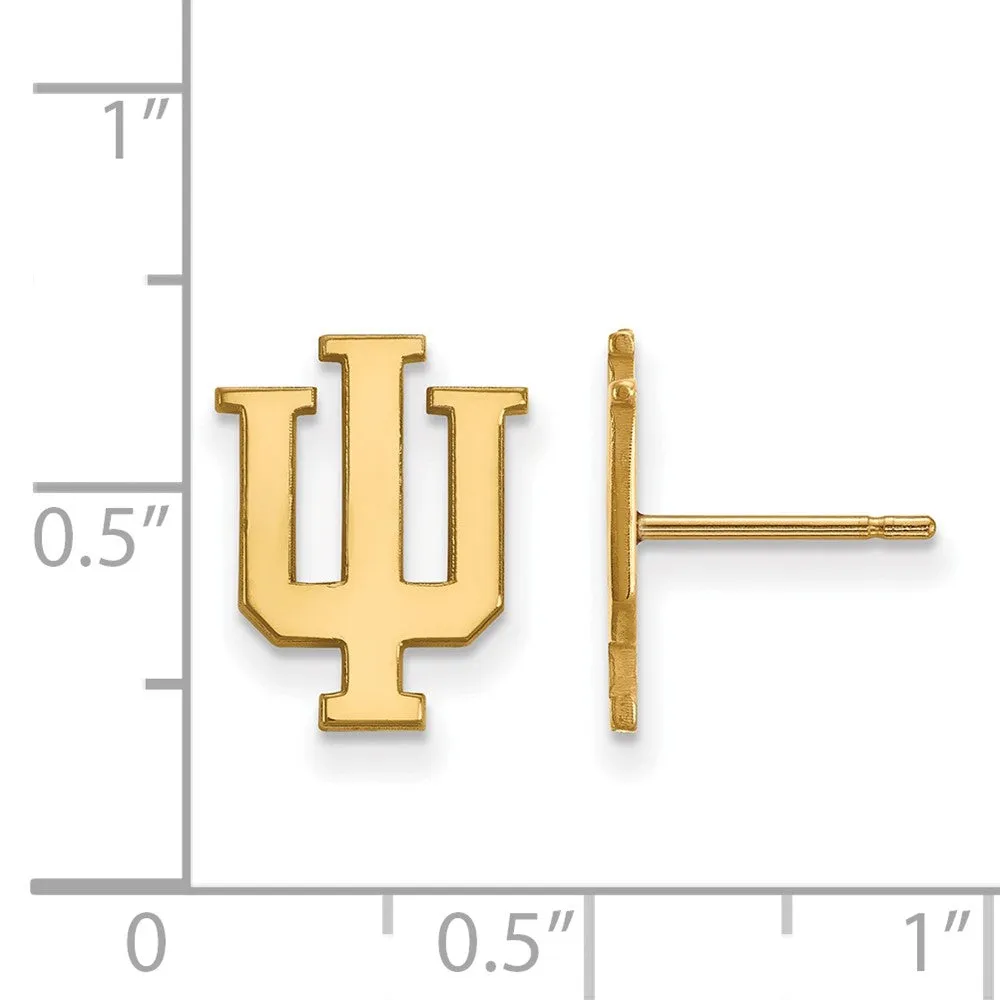 10k Yellow Gold Indiana University Small Post Earrings