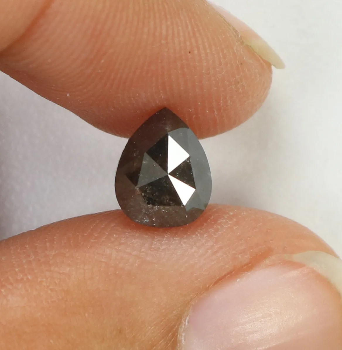 1.17 Ct Natural Loose Diamond Pear Black Grey Color 6.90 MM KDL7903