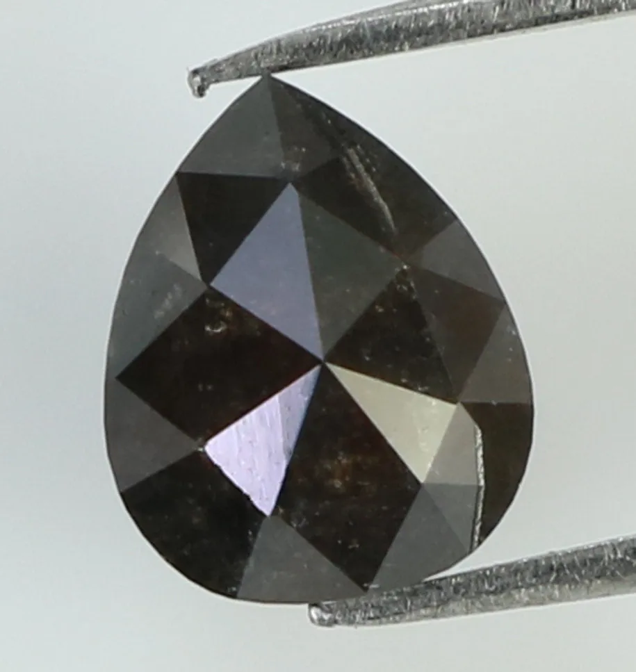 1.17 Ct Natural Loose Diamond Pear Black Grey Color 6.90 MM KDL7903