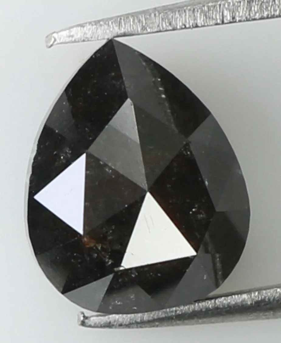 1.17 Ct Natural Loose Diamond Pear Black Grey Color 6.90 MM KDL7903