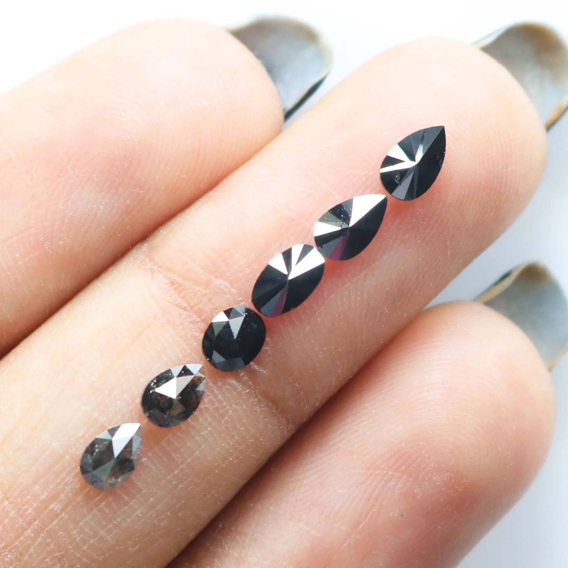 1.19 CT Natural Loose Diamond Mix Shape Black Color 6 Pcs L9126