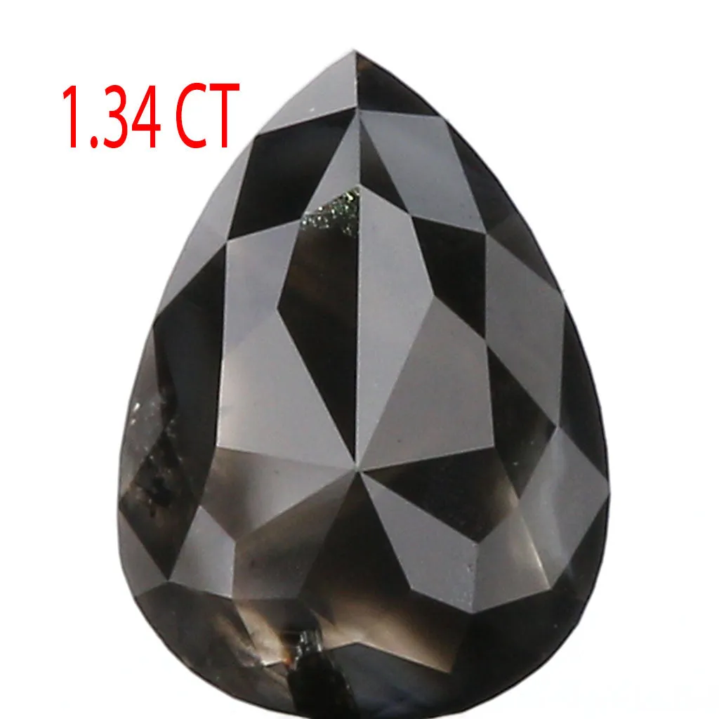 1.34 Ct IGI CERTIFIED Natural Loose Pear Diamond Natural Fancy Black Color Diamond 7.75 MM Natural Loose Diamond Pear Shape Diam