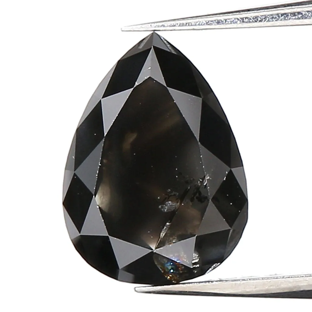 1.34 Ct IGI CERTIFIED Natural Loose Pear Diamond Natural Fancy Black Color Diamond 7.75 MM Natural Loose Diamond Pear Shape Diam