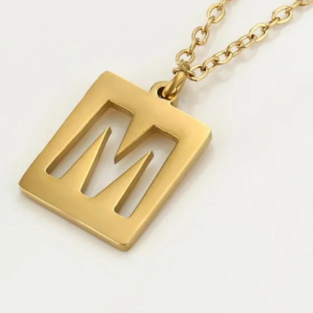 14k Gold filled Letter M Necklace