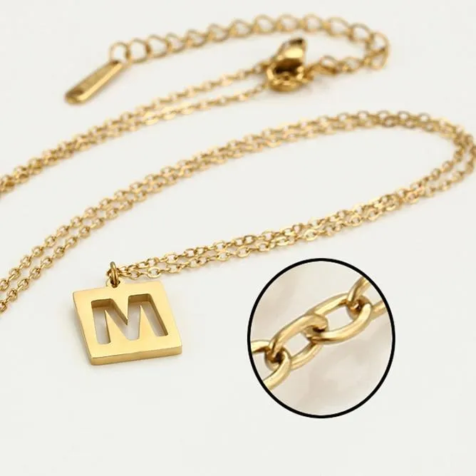 14k Gold filled Letter M Necklace