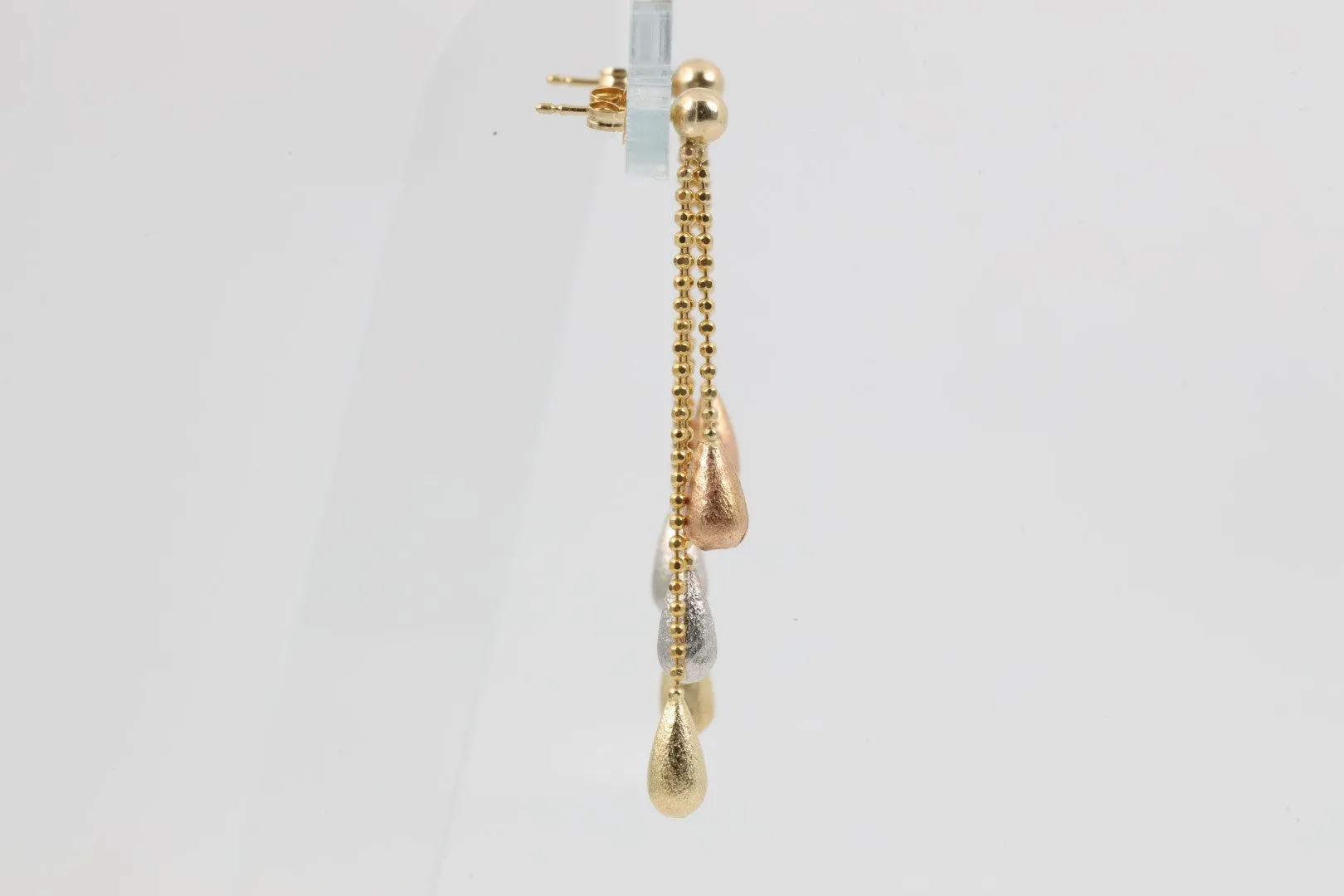 14k Tri-Tone Gold Dangle Earrings (2.67g.)