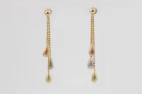 14k Tri-Tone Gold Dangle Earrings (2.67g.)