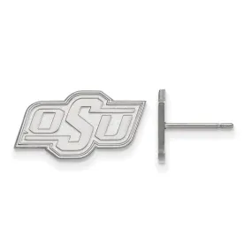 14k White Gold Oklahoma State University XS (Tiny) Post Earrings