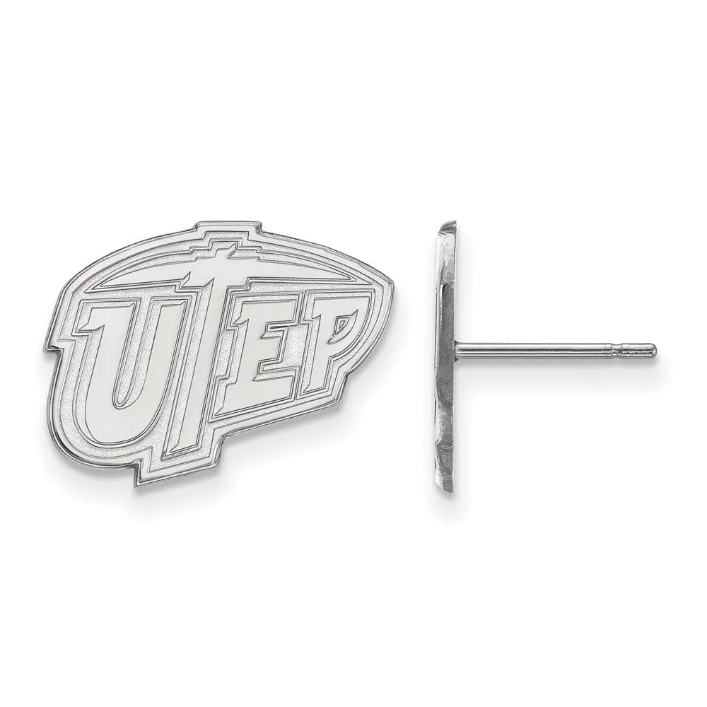 14k White Gold University of Texas El Paso Post Earrings