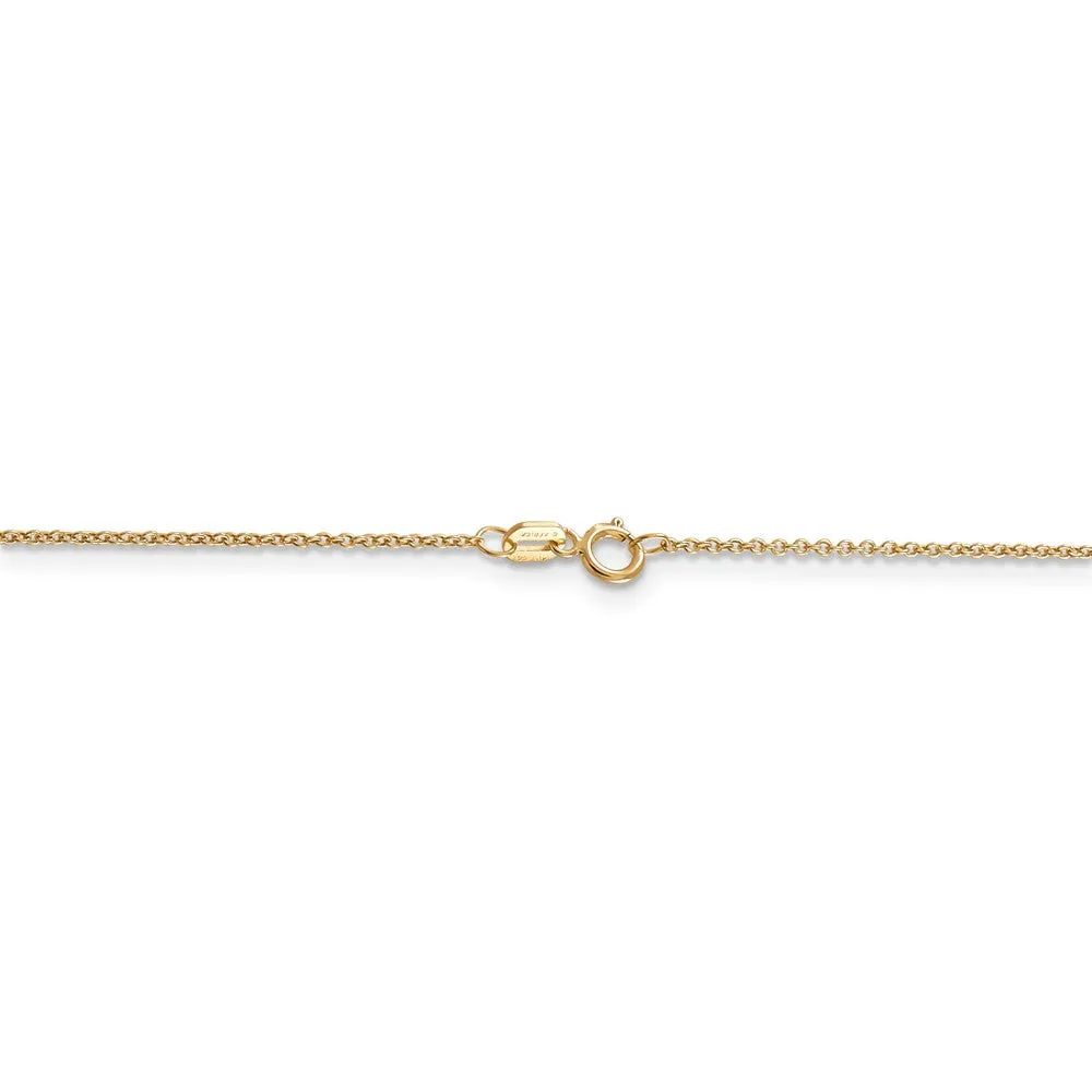 14K Yellow Gold Diamond-Cut Filigree Ball Chain Slide Necklace