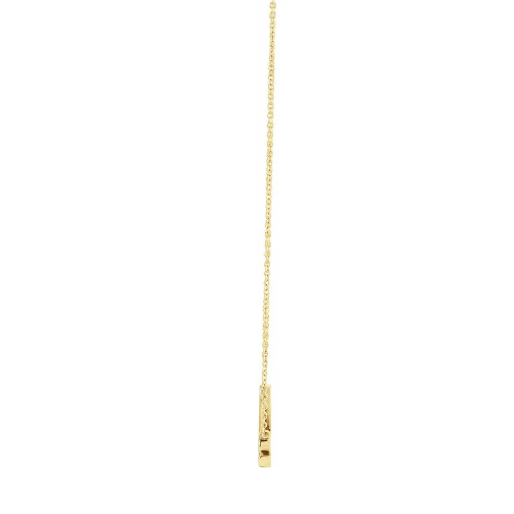 14K Yellow Gold Petite Love Script Necklace, 16 or 18 Inch