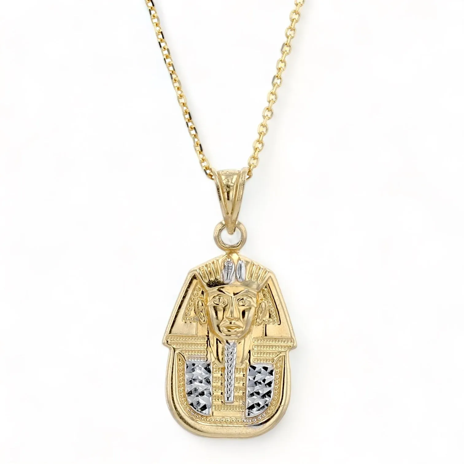 14K Yellow gold Tutankhamen necklace-6658