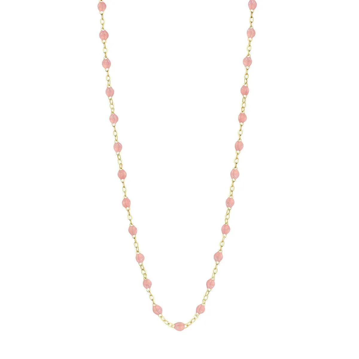 18K Gold and Blush Resin Beaded Classic Necklace