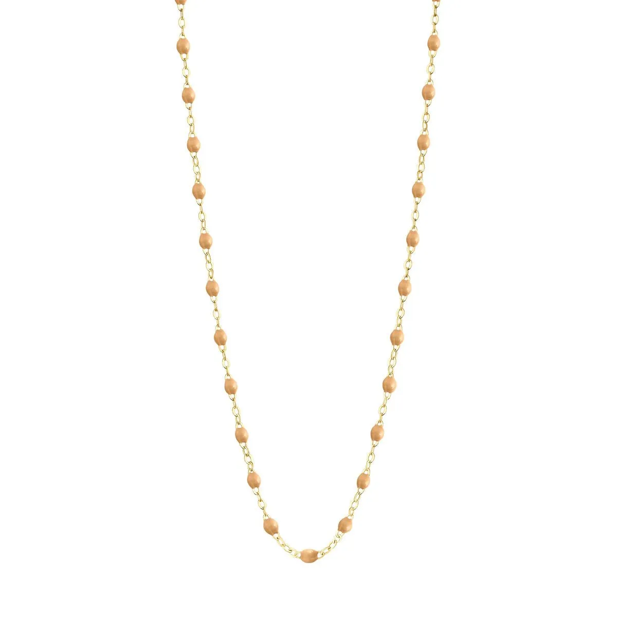 18K Gold and Nude Resin Beaded Classic Necklace