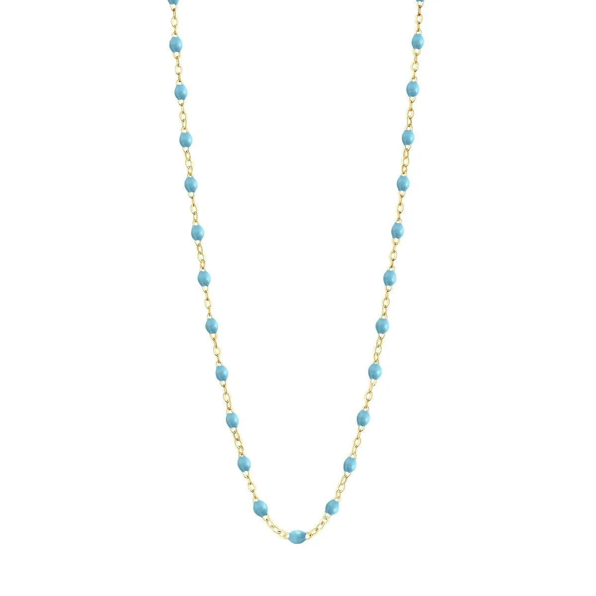 18K Gold and Turquoise Resin Beaded Classic Necklace