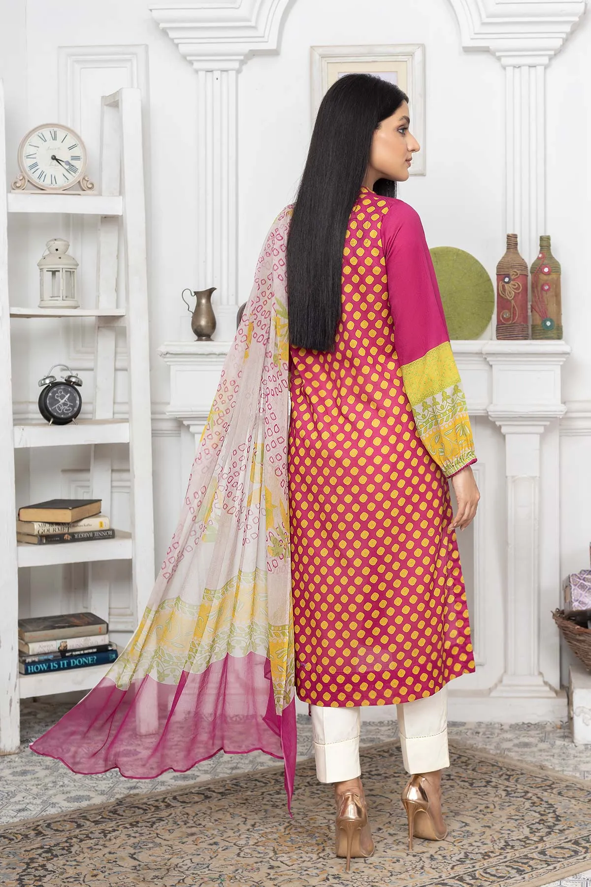 2 PC Digital Printed Shirt With Bember Chiffon Dupatta CPM22-68