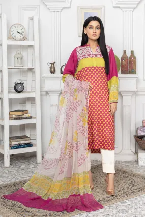 2 PC Digital Printed Shirt With Bember Chiffon Dupatta CPM22-68