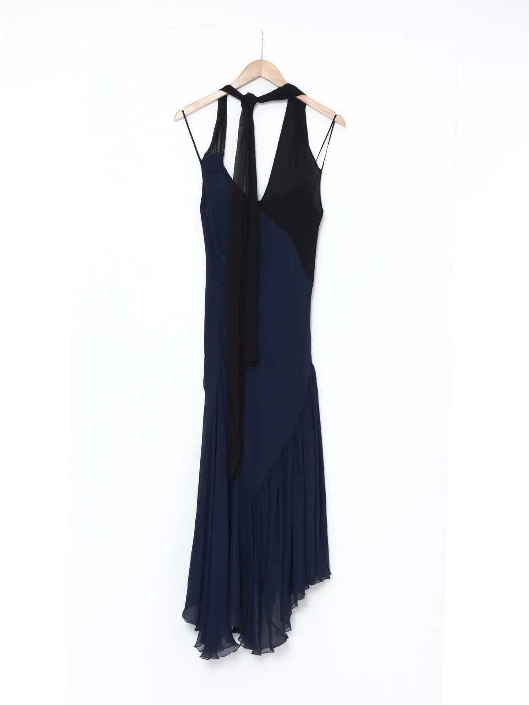 2020 Alessandro dell'Acqua dark blue chiffon dress