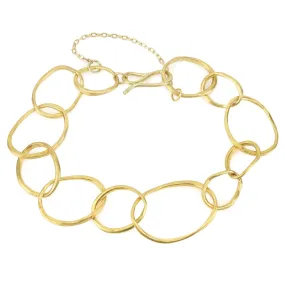 22K Gold Petal Link Bracelet with Safety Chain