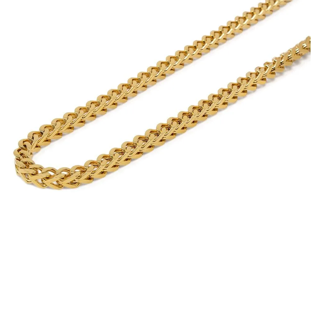 24 Inch Stainless Steel Gold Plated Franco Chain