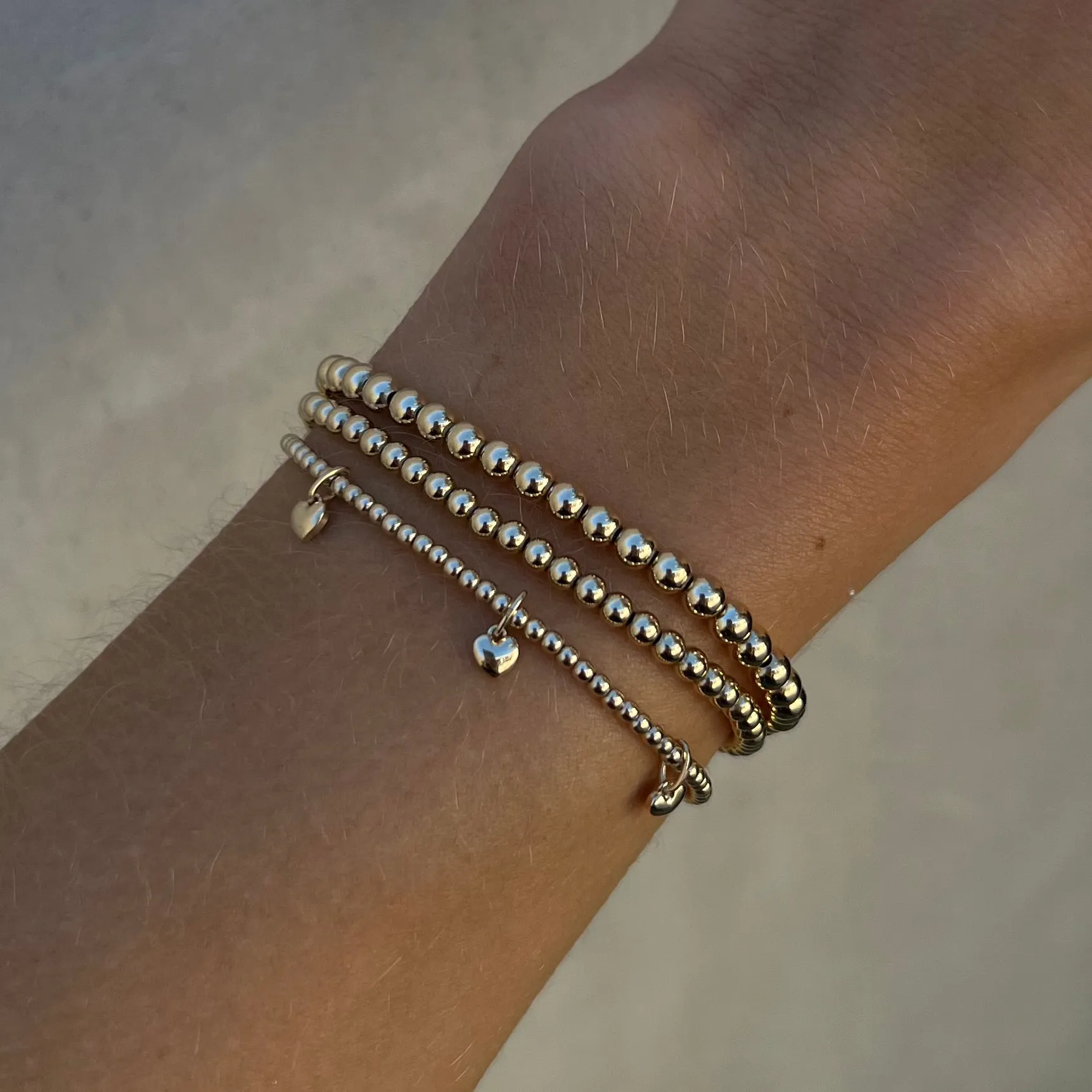 2MM Signature Bracelet with 3 14K Heart Charms