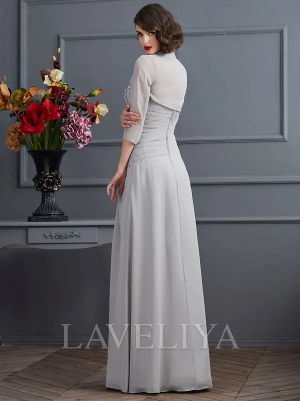 A-line One-Shoulder Beading Floor-Length Chiffon Mother of the Bride Dress  #XM230085