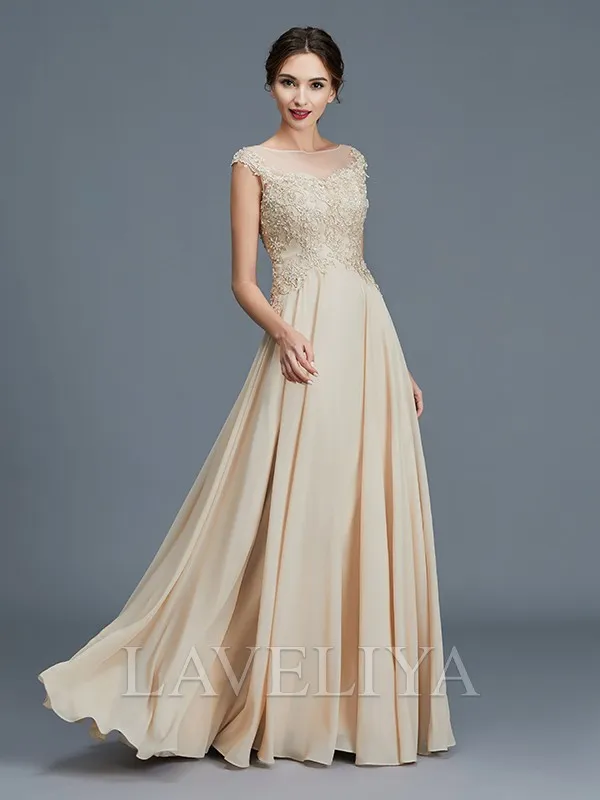 A-line Scoop Ruffles Floor-Length Chiffon Mother of the Bride Dress  #XM230018