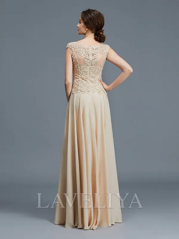 A-line Scoop Ruffles Floor-Length Chiffon Mother of the Bride Dress  #XM230018