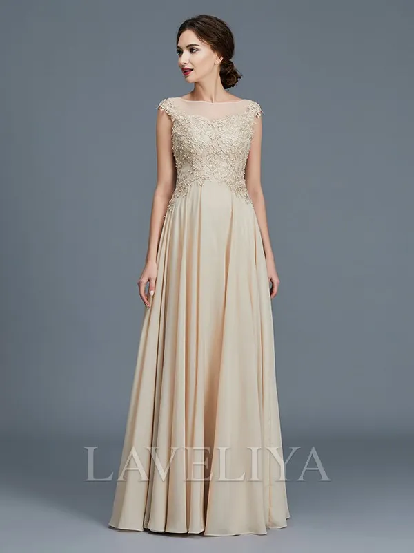 A-line Scoop Ruffles Floor-Length Chiffon Mother of the Bride Dress  #XM230018