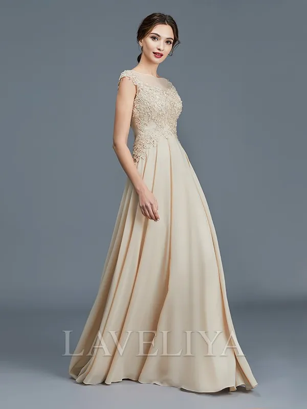 A-line Scoop Ruffles Floor-Length Chiffon Mother of the Bride Dress  #XM230018