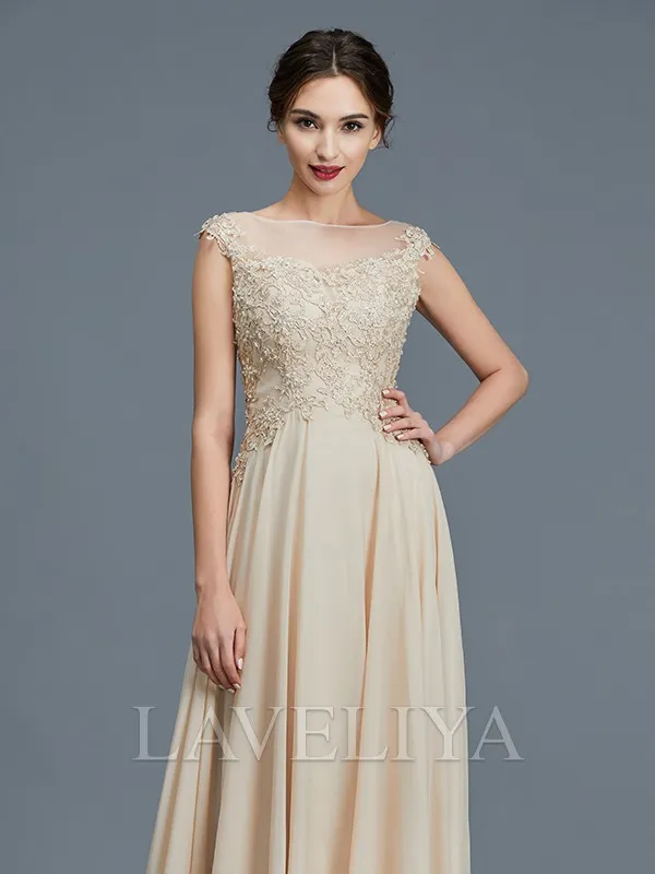 A-line Scoop Ruffles Floor-Length Chiffon Mother of the Bride Dress  #XM230018