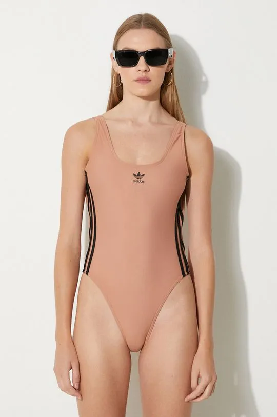 adidas Performance one-piece swimsuit Adicolor orange color