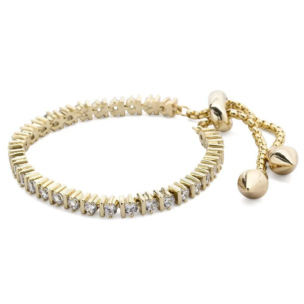 Adjustable Tennis Bracelet Gold Plated