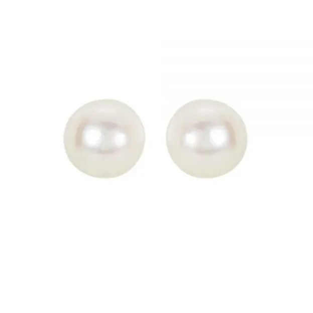 Akoya Pearl Earrings Set in 18K White Gold