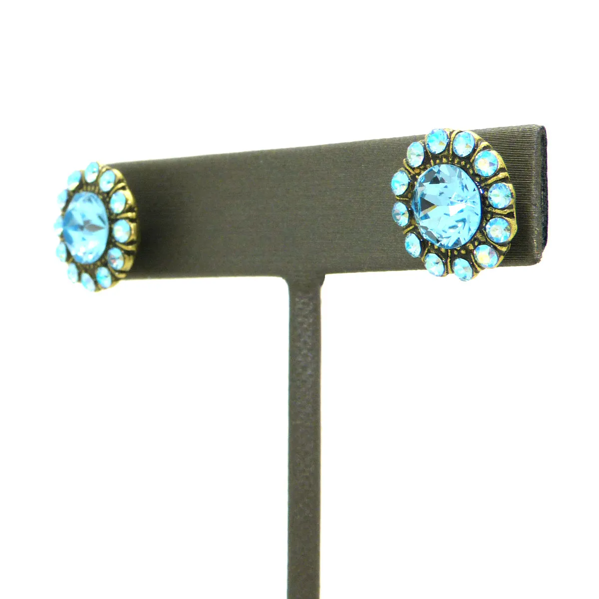 Anne Koplik Aqua Blue Marley Princess Earrings Swarovski Crystal ER4718AQU