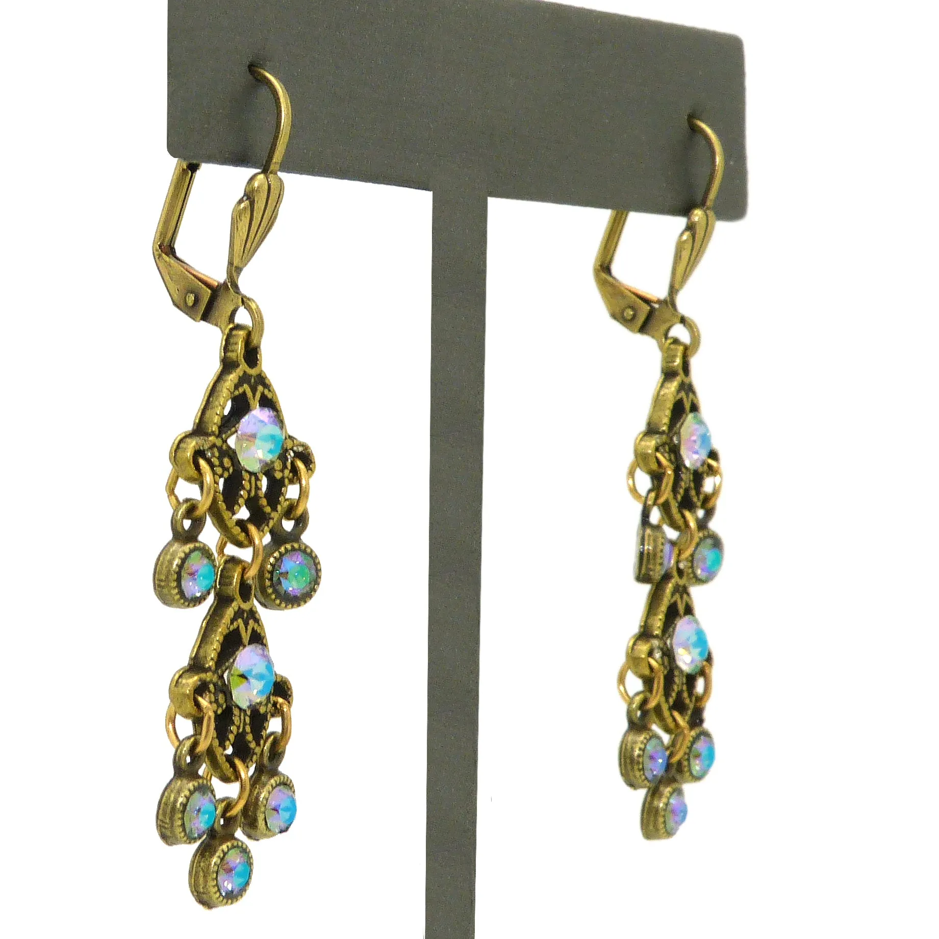 Anne Koplik Gold Paradise Shine Drops Earrings with Swarovski Crystal ER475PDS