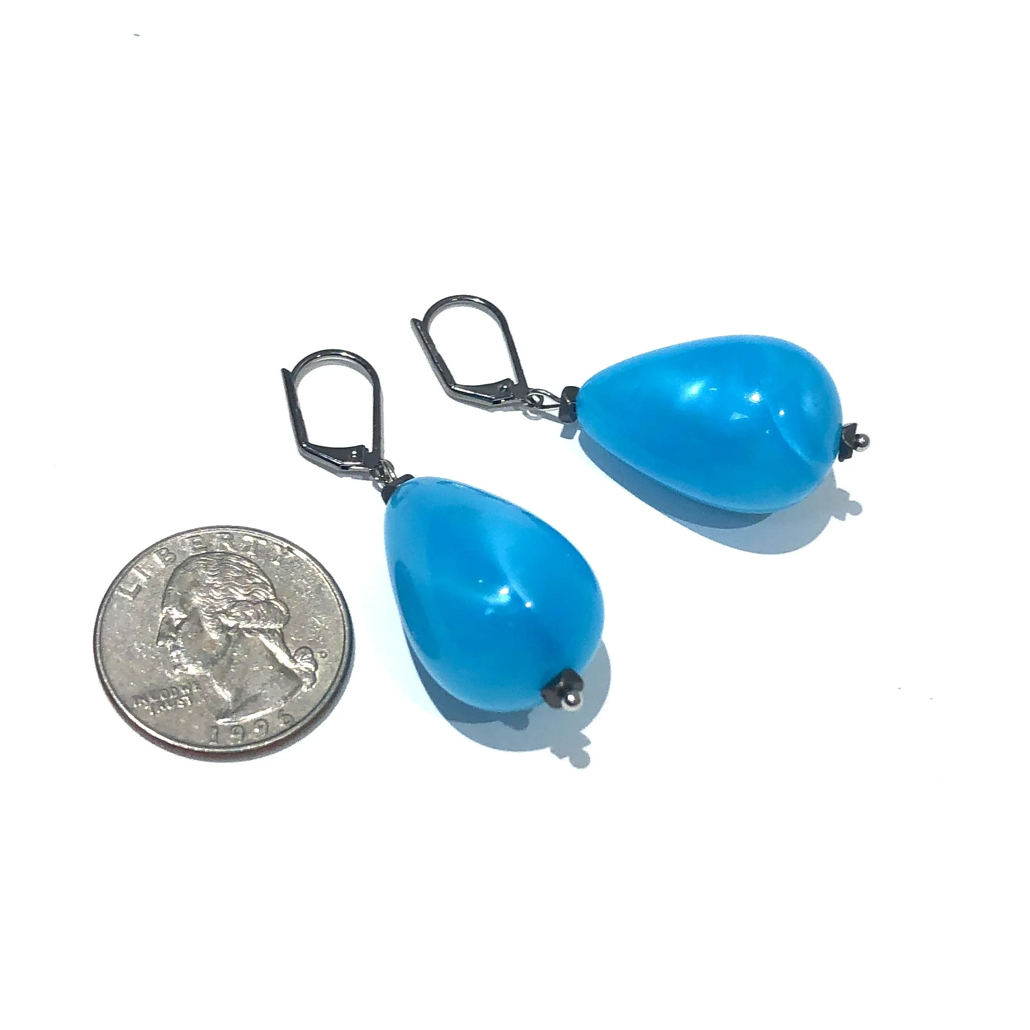 Aqua Blue Aura Glow Nola Earrings