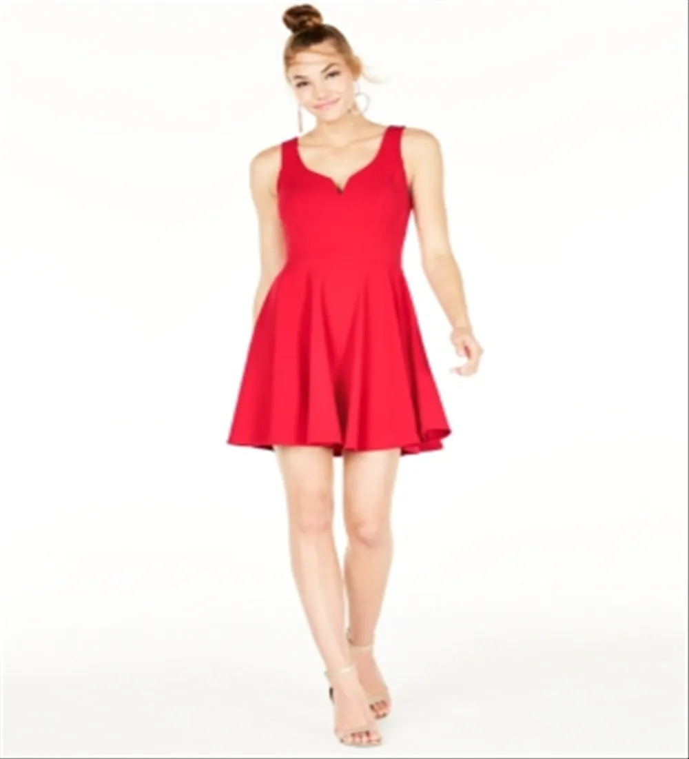 B Darlin Junior's V Neck A Line Dress Red Size 5-6