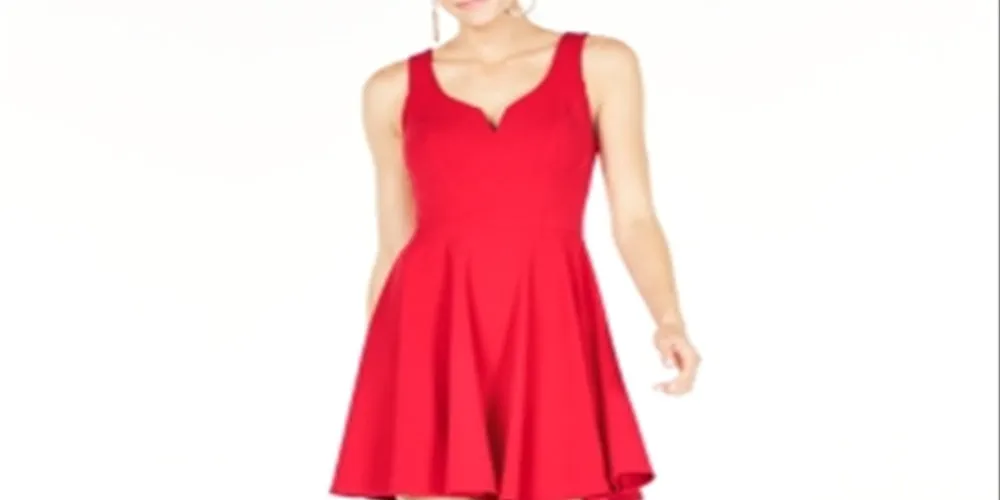 B Darlin Junior's V Neck A Line Dress Red Size 5-6